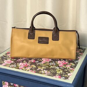 Y2K Glenroyal Chic Structured Satchel Bag Camel Tan Brown Genuine Leather Trim